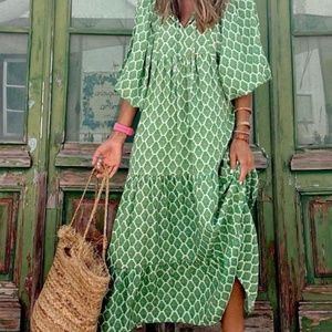 NWT Bohemian Green Print Midi Dress